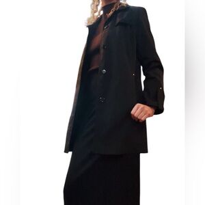 Niccolini Black Checker Long Button Up Coat